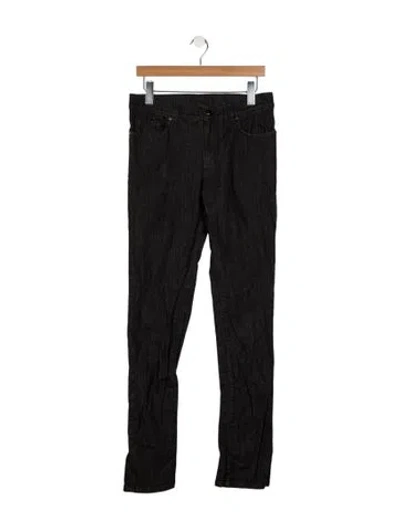 Pre-owned Versace Mid-rise Straight Leg Jeans In Black