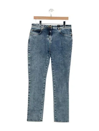 Pre-owned Versace Mid-rise Straight Leg Jeans In Blue