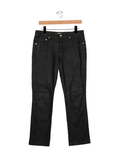 Pre-owned Versace Mid-rise Straight Leg Jeans In Blue