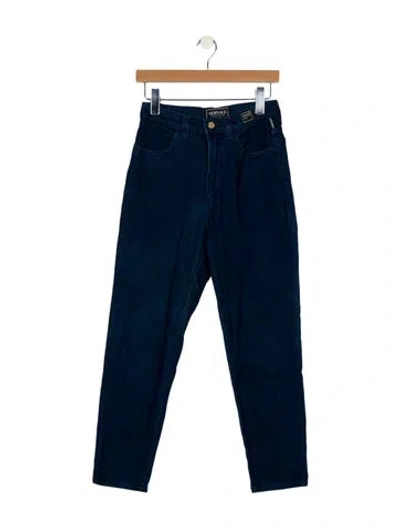 Pre-owned Versace Mid-rise Straight Leg Jeans In Blue