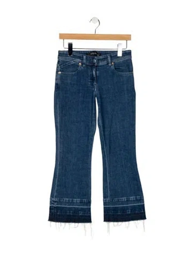 Pre-owned Versace Mid-rise Straight Leg Jeans In Blue