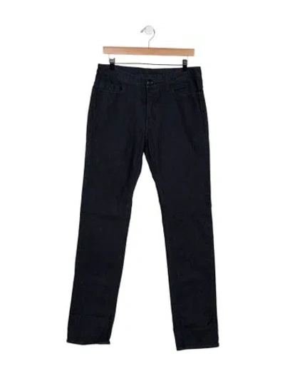 Pre-owned Versace Mid-rise Straight Leg Jeans In Blue