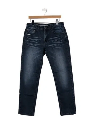 Pre-owned Versace Mid-rise Straight Leg Jeans In Blue
