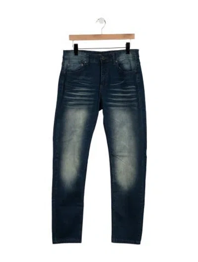 Pre-owned Versace Mid-rise Straight Leg Jeans In Blue