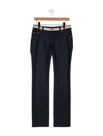 Pre-owned Versace Mid-rise Straight Leg Jeans In Blue