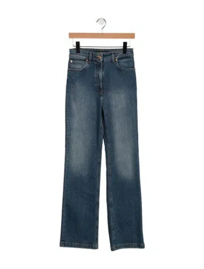 Pre-owned Versace Mid-rise Straight Leg Jeans In Blue