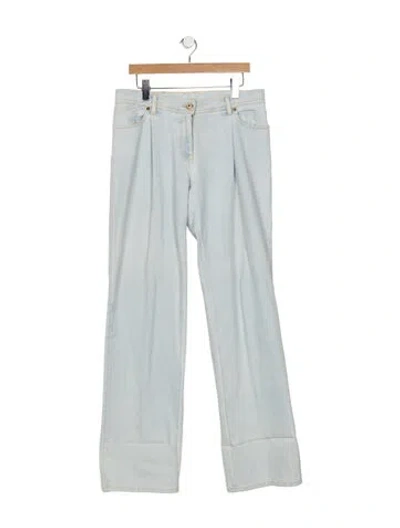 Pre-owned Versace Mid-rise Straight Leg Jeans In Blue