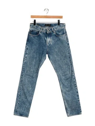 Pre-owned Versace Mid-rise Straight Leg Jeans In Blue