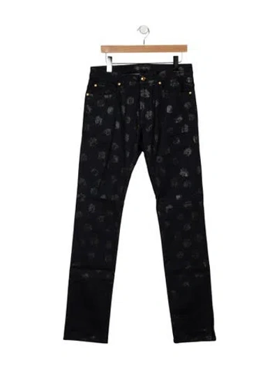 Pre-owned Versace Mid-rise Straight Leg Jeans In Blue