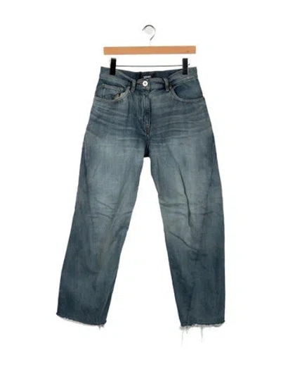 Pre-owned Versace Mid-rise Straight Leg Jeans In Blue