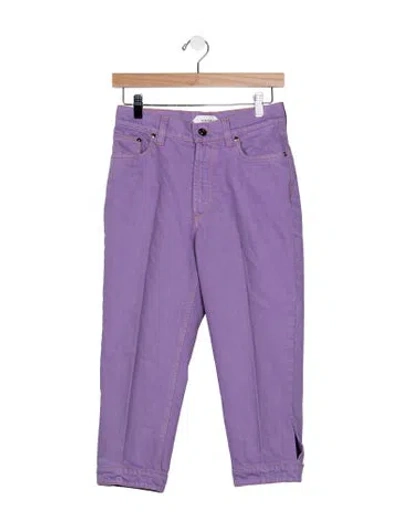Pre-owned Versace Mid-rise Straight Leg Jeans In Purple