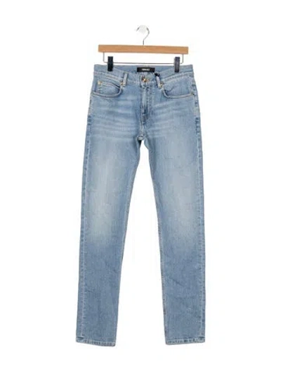 Pre-owned Versace Mid-rise Straight Leg Jeans W/ Tags In Blue