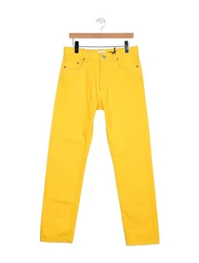 Pre-owned Versace Mid-rise Straight Leg Jeans W/ Tags In Yellow