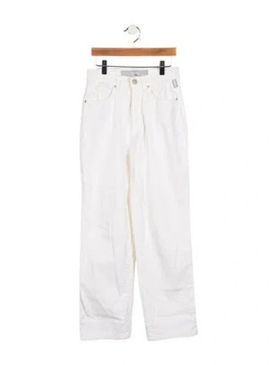 Pre-owned Versace Mid-rise Straight Leg Jeans In White
