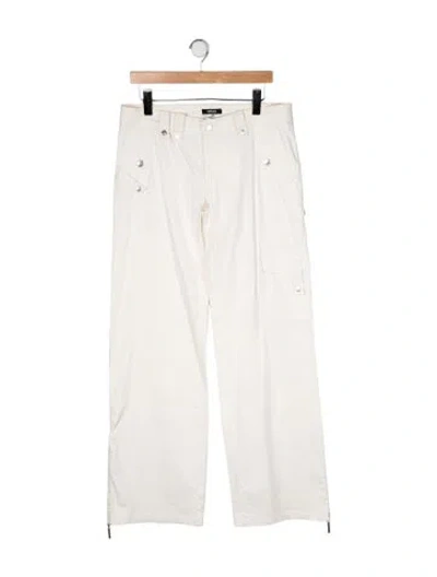 Pre-owned Versace Mid-rise Wide Leg Jeans In Neutrals