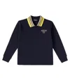 Versace Long-sleeved Polo Shirt In Black