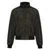 Versace Milano Logo Embroidery Blouson Jacket In Black