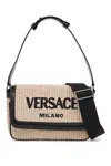 Versace Milano Raffia Bag In Black