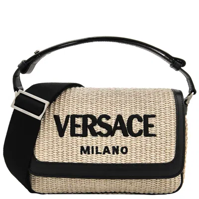 VERSACE VERSACE MILANO RAFFIA CROSSBODY BAG