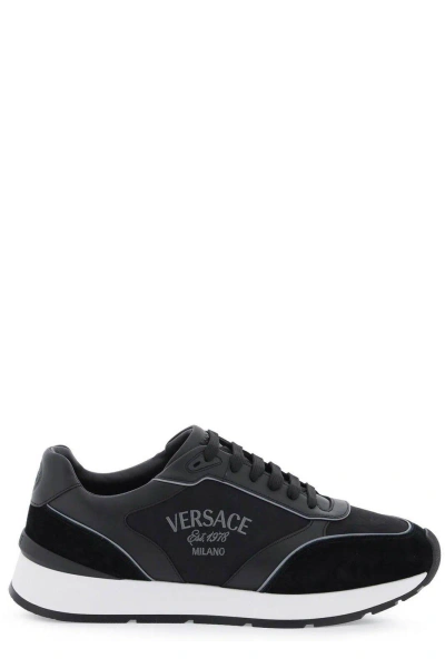Versace Milano Runner Sneakers In Black