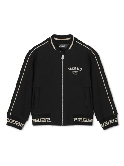 Versace Babies' Milano Stamp Bomber Jacket In Black