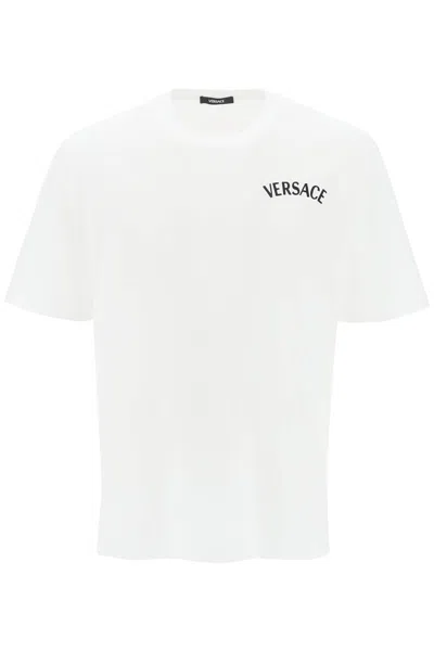 Versace Milano Stamp Crew-neck T-shirt Men In White