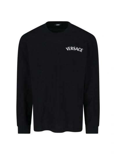 Versace 'milano Stamp' T-shirt In Black  