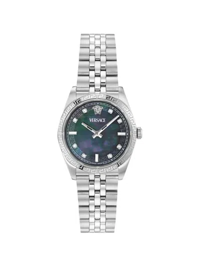 Versace Millenyium Greca 32mm Watch In Neutral