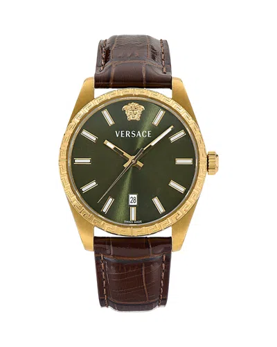 Versace Millenyium Watch, 40mm In Brown