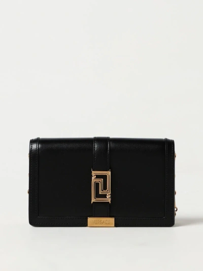 Versace Goddess Leather Mini Bag In Black