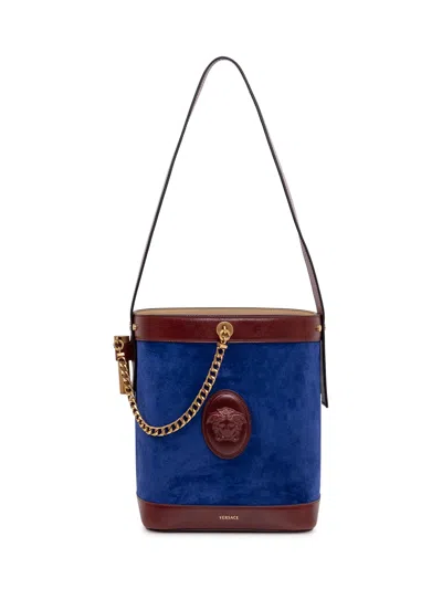Versace Mini Bucket Bag In Blue