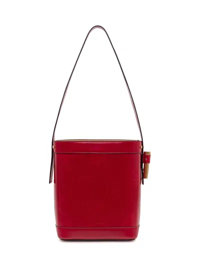Versace Mini Bucket Bag With Chain And Single Handle In Fire-gold