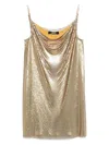 Versace Short Cocktail Dress With Chain Strap Detail In Gold