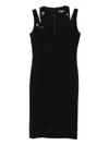 Versace Safety-pin Detail Midi Dress In Black