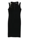 Versace Safety-pin Detail Midi Dress In Black
