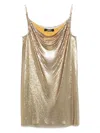 Versace Sequin Embellished Strappy Mini Dress In Gold