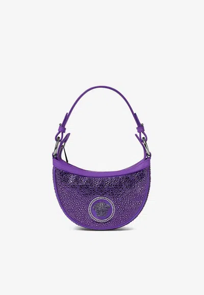 Versace Mini Crystal-embellished Hobo Shoulder Bag