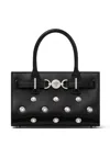 Versace Mini Crystal Medusa '95 Tote Bag In Black