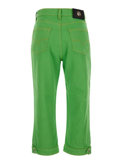 Versace Mini Denim Jean With Five-pocket Design - Size 26 In Green