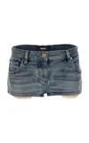 Versace Mini Denim Shorts In Medium Wash