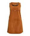 Versace Suede Minidress In Brown