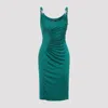 Versace Cocktail Dress Responsible Vicose Liquid Jersey In Green