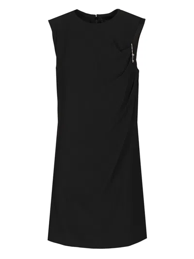 Versace Mini Dress In Satin With Safety Pin Dresses Black