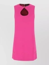VERSACE MINI DRESS IN STRETCH CREPE WITH FRONT CUT-OUT