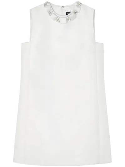 Versace Mini Dress With Bead Embellishments In White