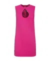 Versace Mini Dress In Stretch Crepe With Front Cut-out