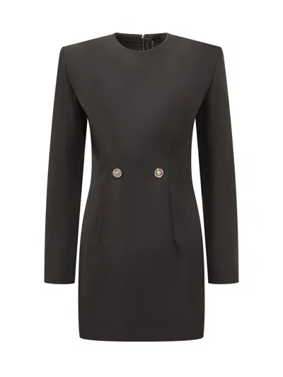 Versace Mini Elegant Suit Dress In Nero