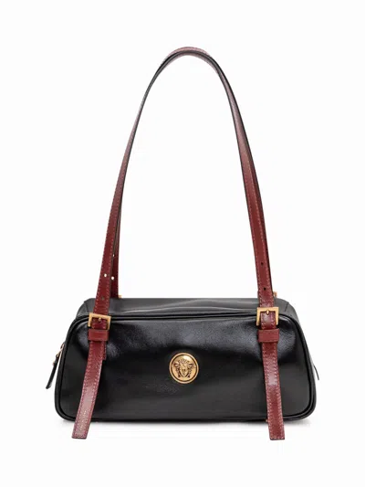 Versace Mini Emblem Shoulder Bag In Black