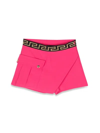 Versace Mini Girls' Elegant Shorts In Fuchsia