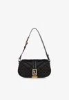 Versace Mini Greca Goddess Quilted Satin Shoulder Bag In Black